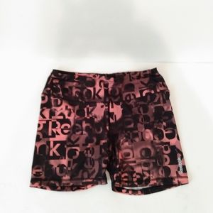 Reebok Pink Black Active Print Bike Shorts sz MM